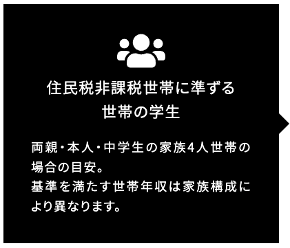 住民税非課税世帯に準ずる世帯の学生